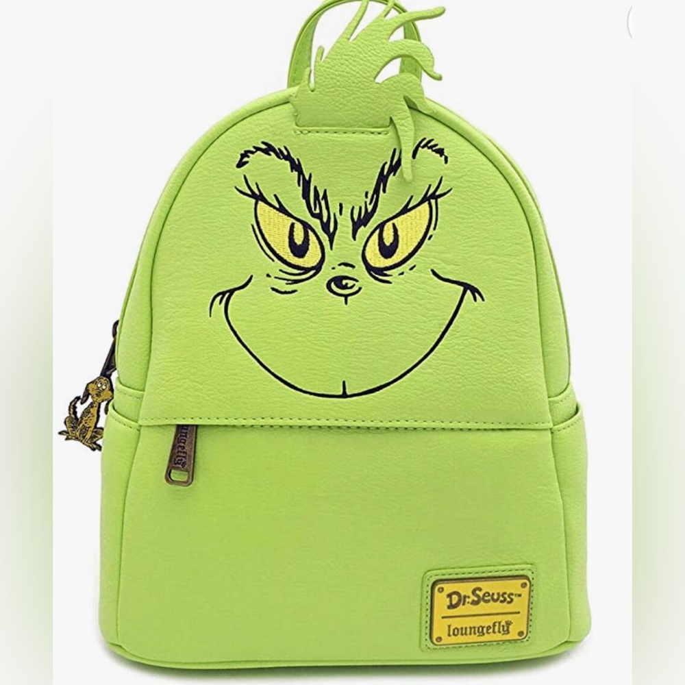 Loungefly Dr. Seuss the Grinch Faux Leather Mini Backpack and Wallet Set - Picture 2 of 12